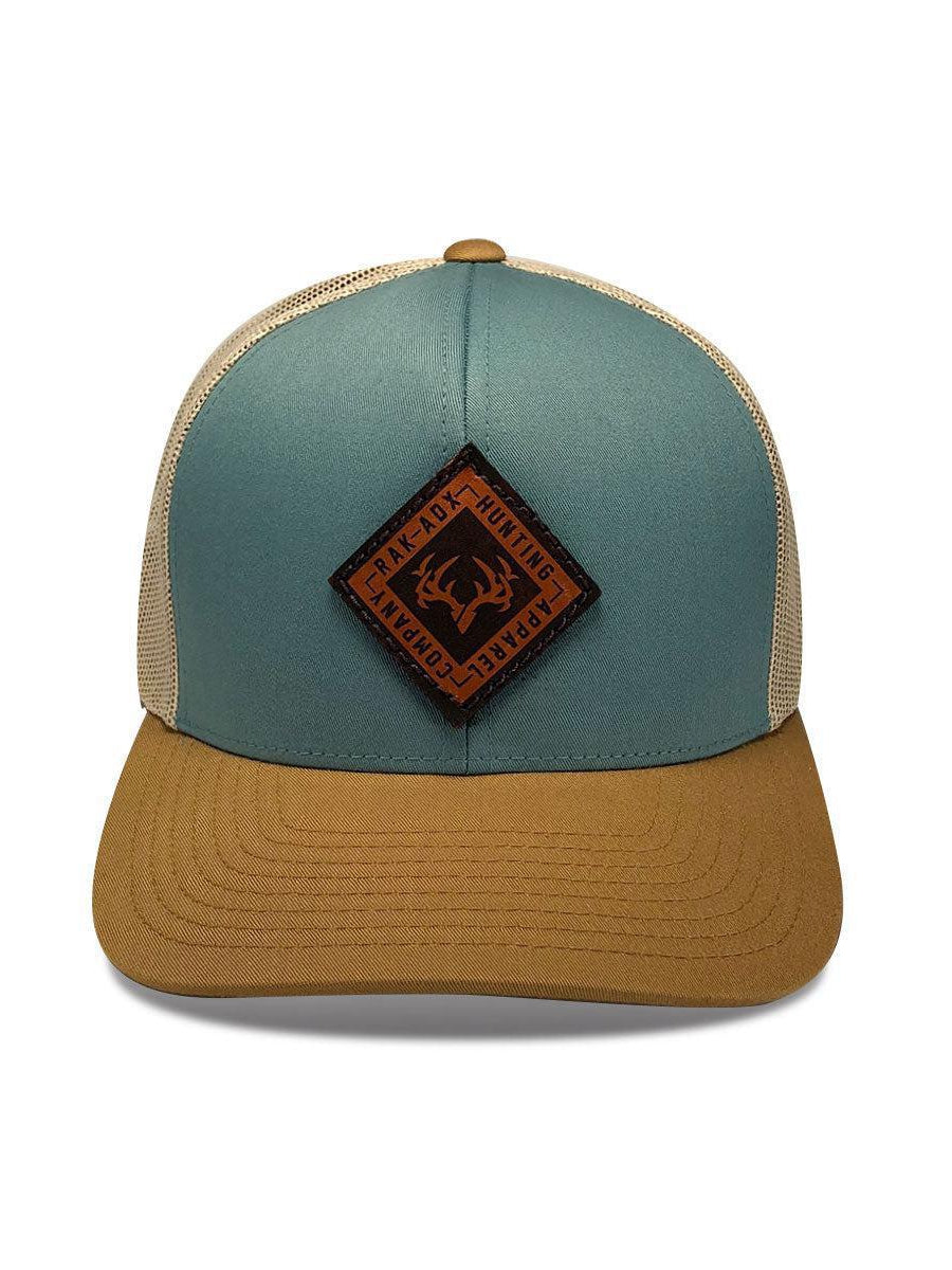 Delta Sky Blue Leather Patch Trucker Hat