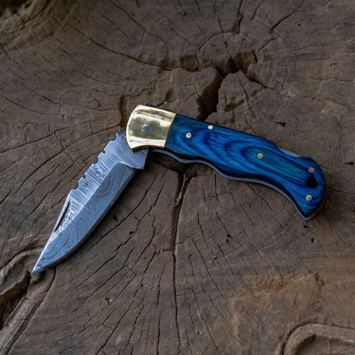 Diamond Pocket Knife with Pakka Wood Handle