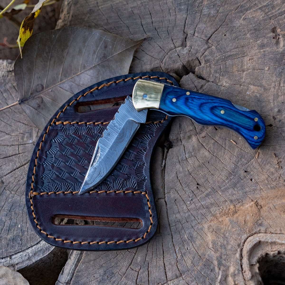 Diamond Pocket Knife with Pakka Wood Handle