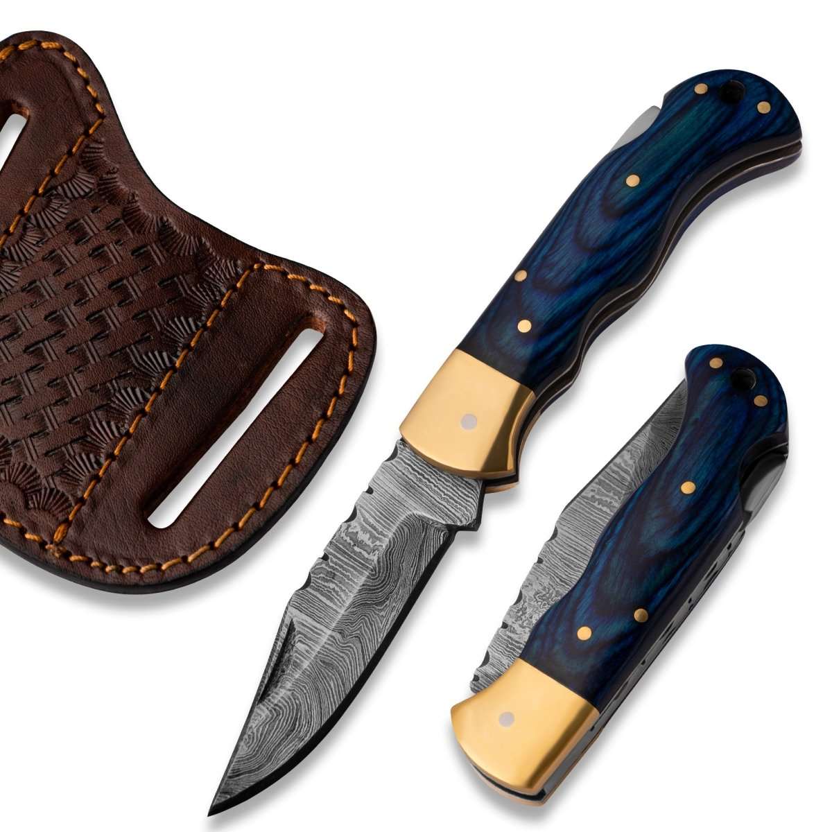 Diamond Pocket Knife with Pakka Wood Handle