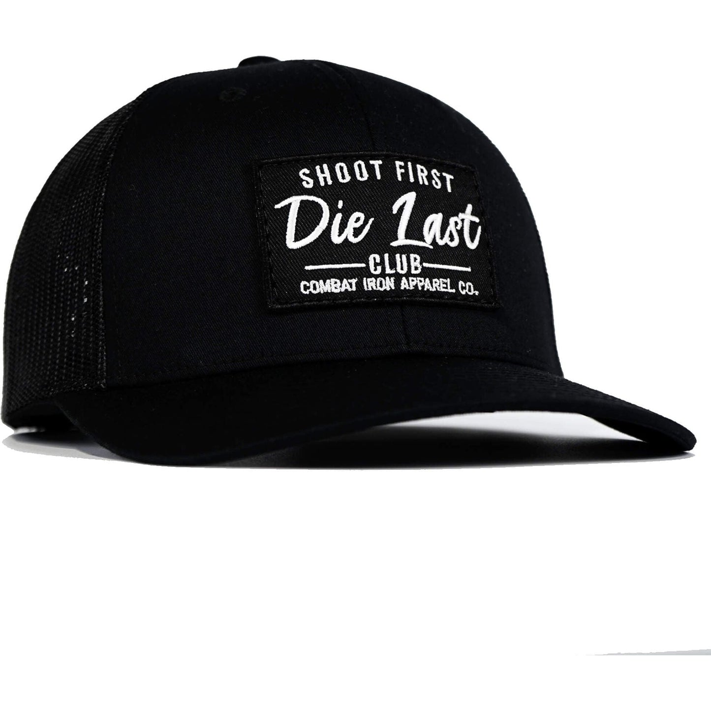 SHOOT FIRST. DIE LAST. CLUB PATCH MID-PROFILE MESH SNAPBACK