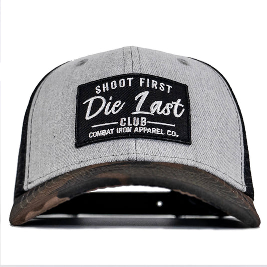 SHOOT FIRST. DIE LAST. CLUB PATCH MID-PROFILE MESH SNAPBACK