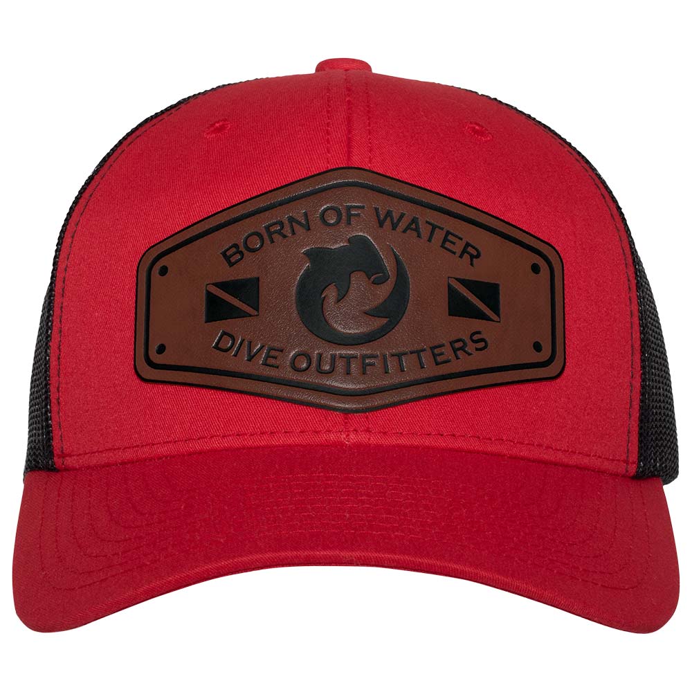 Dive Outfitters Hammerhead Shark Leather Patch Hat