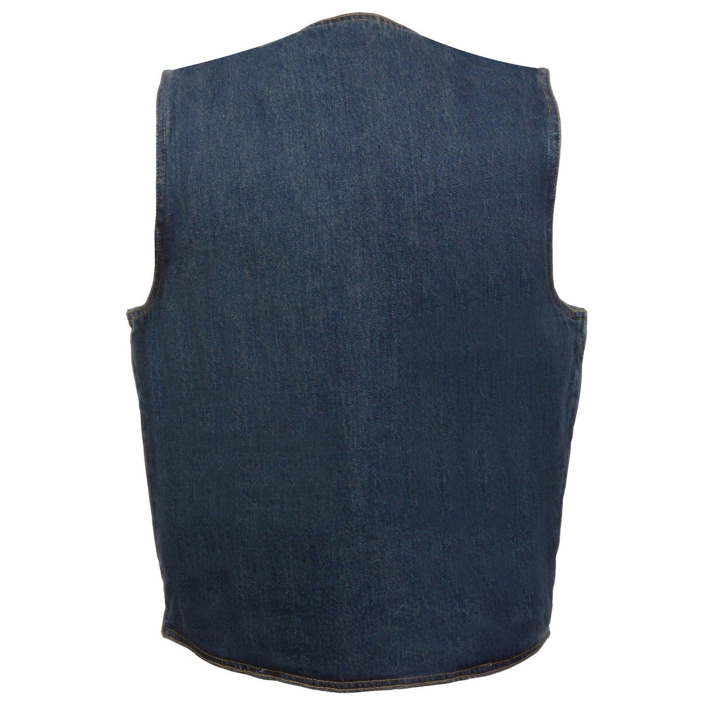 Milwaukee Leather DM1310 Men's Blue Denim Classic Snap Front Biker Vest