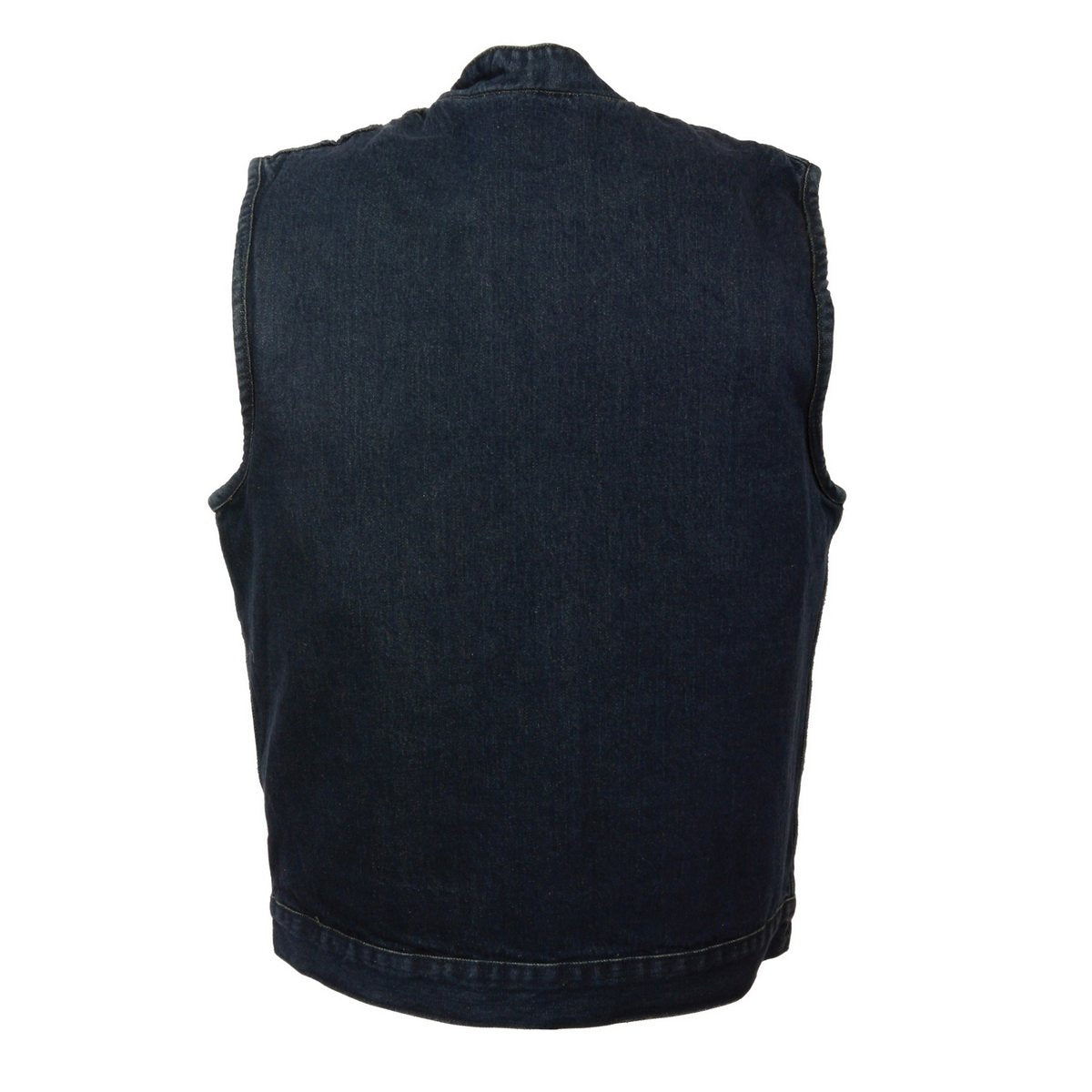 Milwaukee Leather DM2238 Men's Classic Blue Denim Club Style Vest with Snap Button Closure