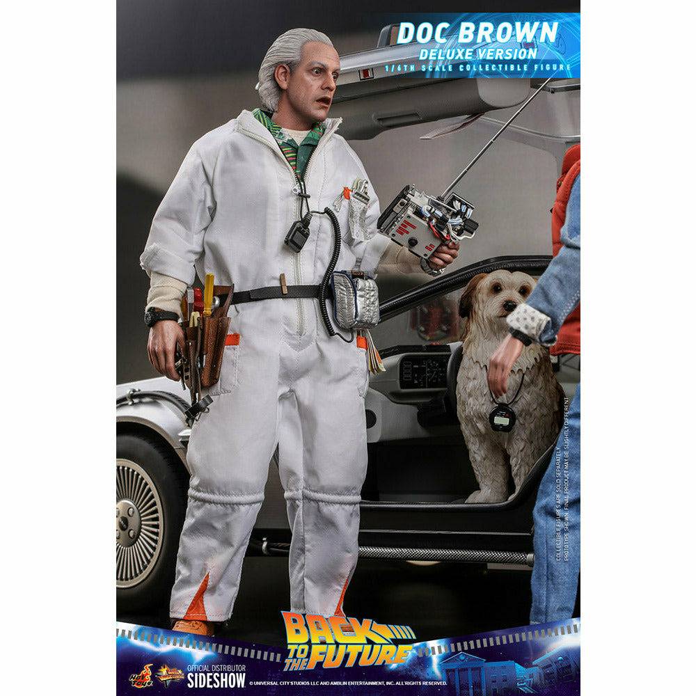 Hot Toys Back to the Future Doc Brown (Deluxe Version) 1:6 Scale Collectible Figure with bonus Plutonium case