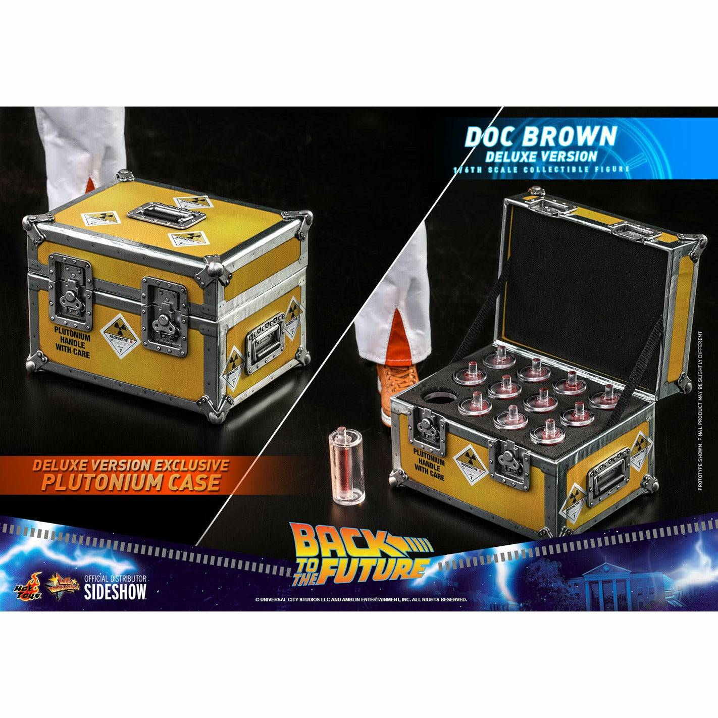 Hot Toys Back to the Future Doc Brown (Deluxe Version) 1:6 Scale Collectible Figure with bonus Plutonium case