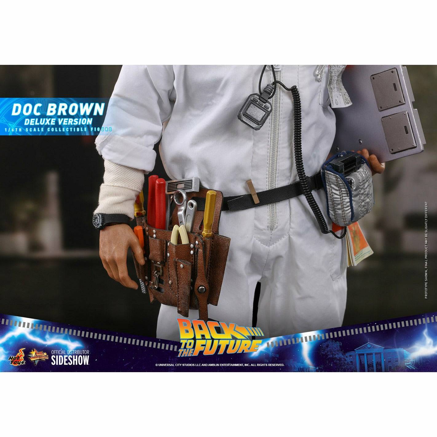 Hot Toys Back to the Future Doc Brown (Deluxe Version) 1:6 Scale Collectible Figure with bonus Plutonium case