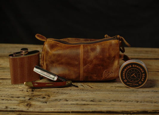 The Draper Leather Toiletry/Dopp Bag