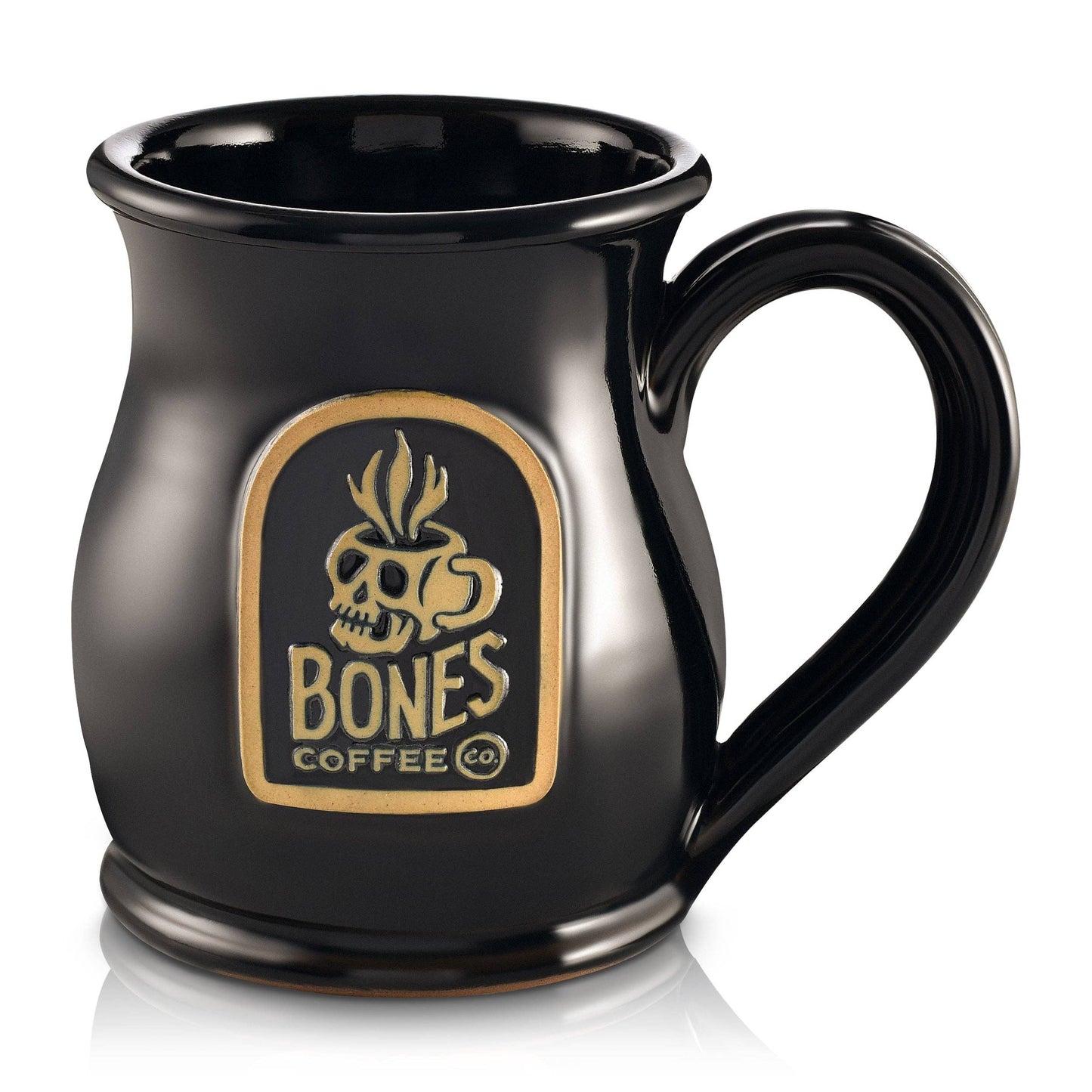 Skull Logo Handthrown Mug | Black Coffee Mug | 14 oz