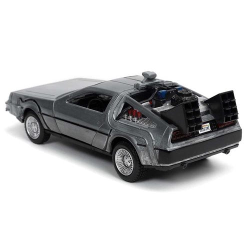 Back to the Future die-cast 1:32 scale "Hollywood Rides" DeLorean Time Machine