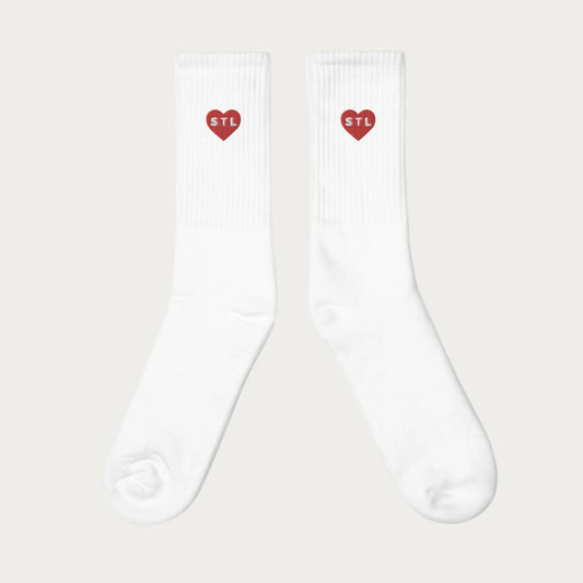 Heart STL Embroidered socks