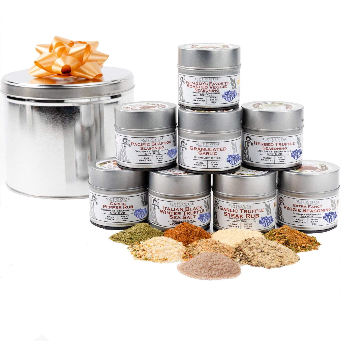 Fancy Proteins & Truffled Sides Luxury Gift Pack | 8 Gourmet Seasonings & Salts In A Handsome Gift Tin