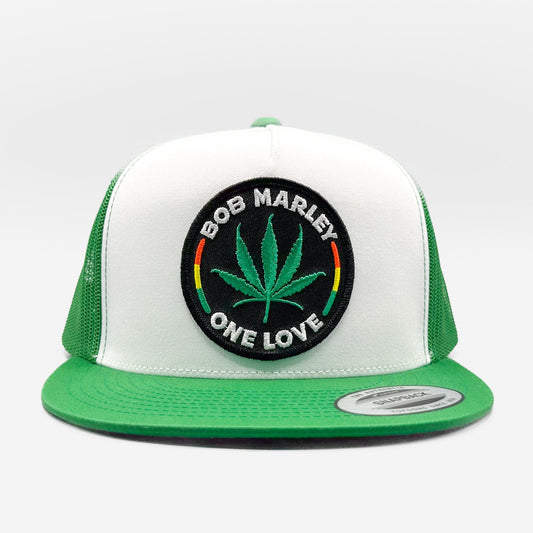 Bob Marley One Love Marijuana 420 Trucker Hat