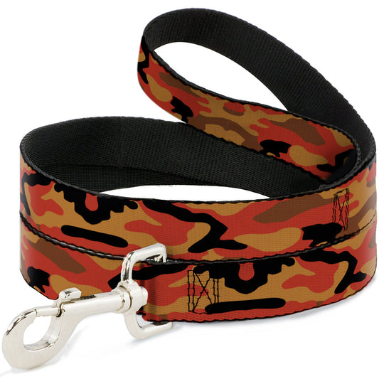 Dog Leash - Camo Oranges/Black