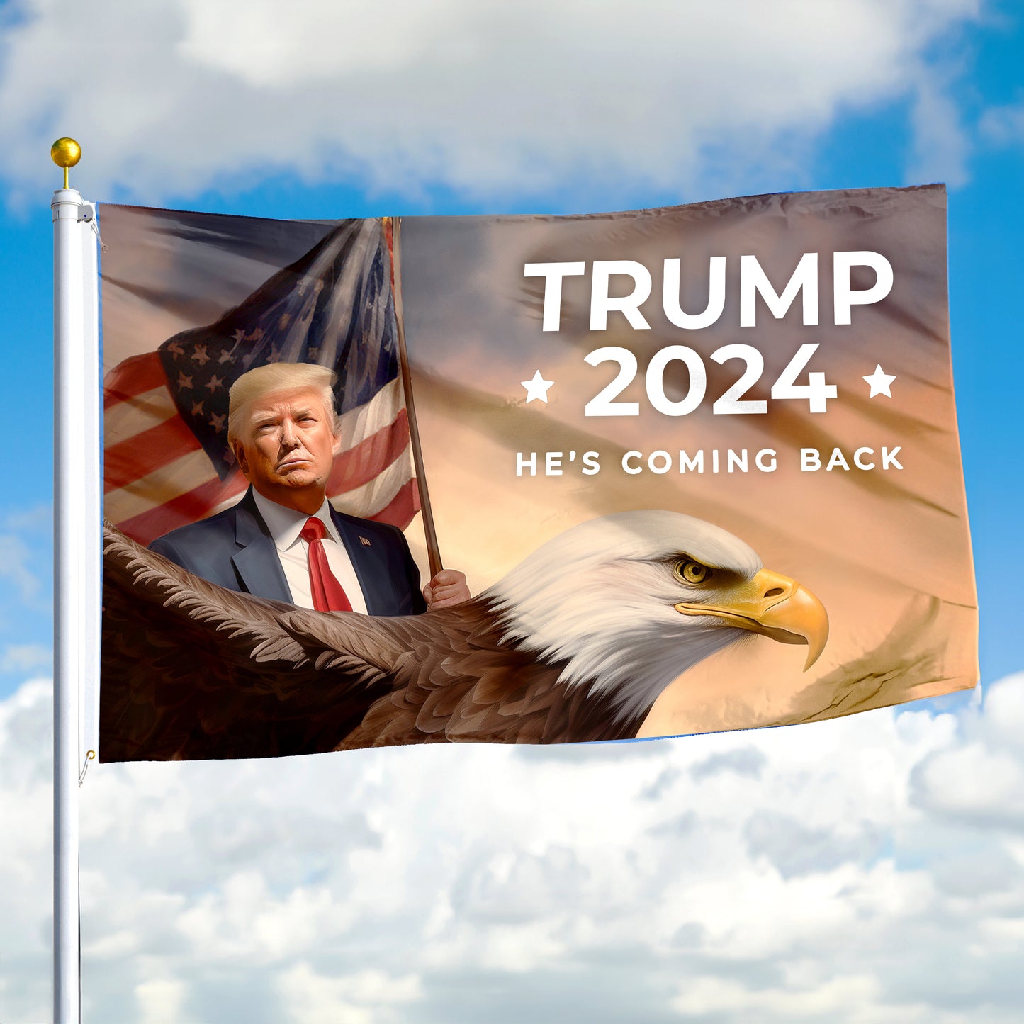 Trump 2024 "He's Coming Back" Flag