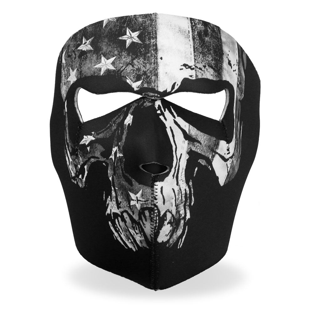 Hot Leathers FMA1034 Gray Skull Flag Face Mask