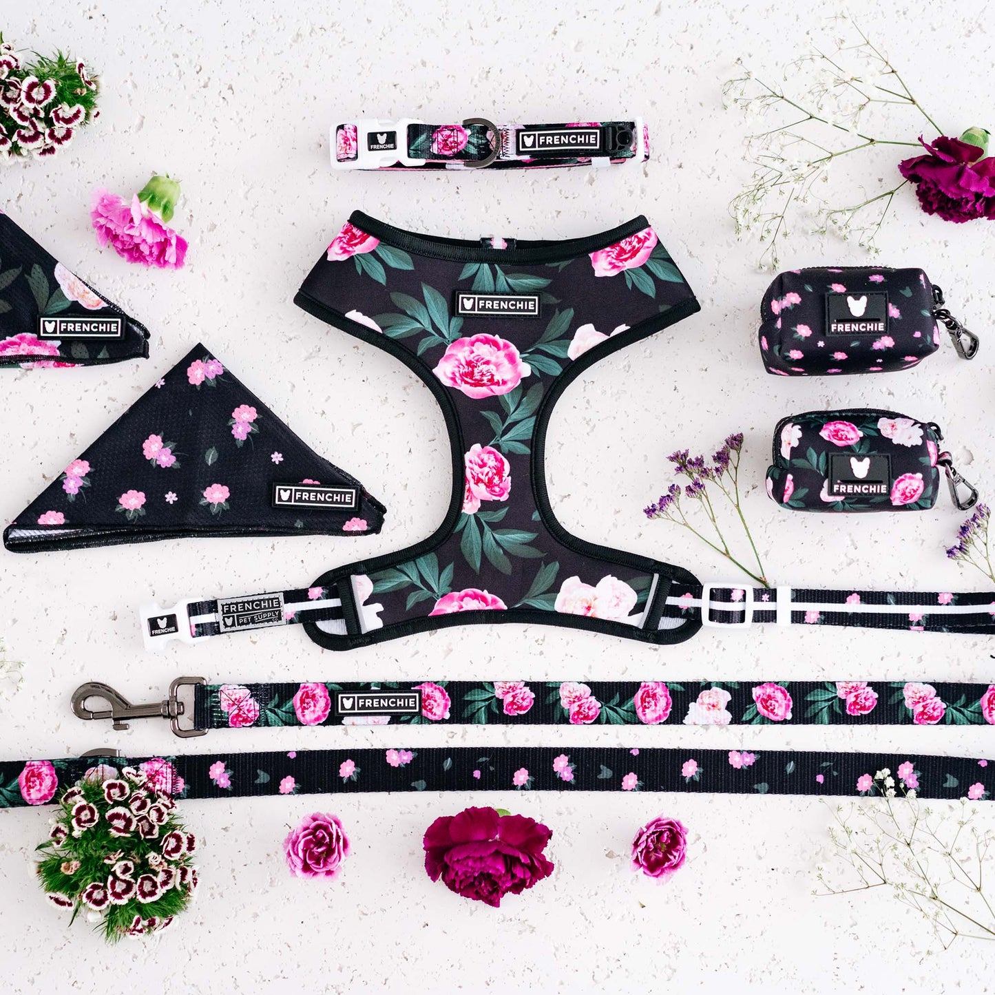 Frenchie Strap Harness - Moody Floral