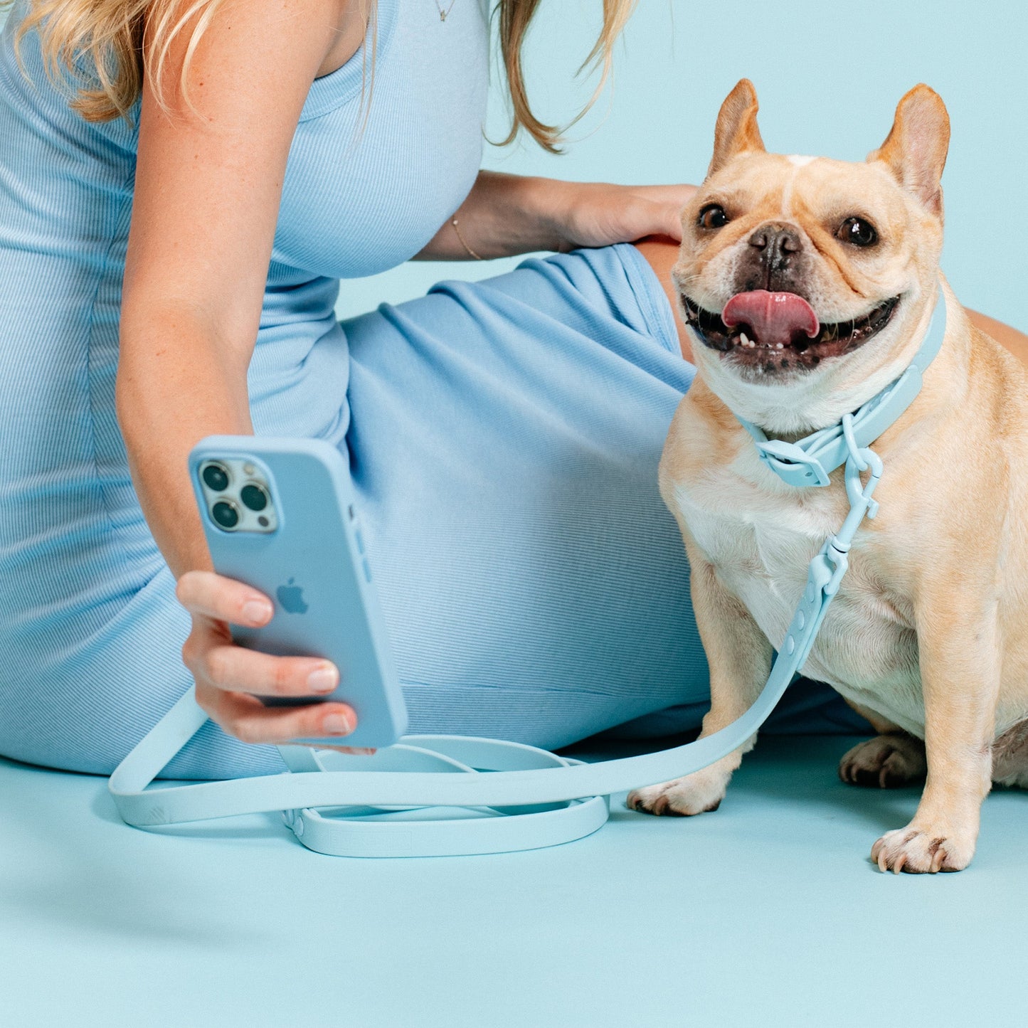 Frenchie Waterproof Leash - Ocean Blue