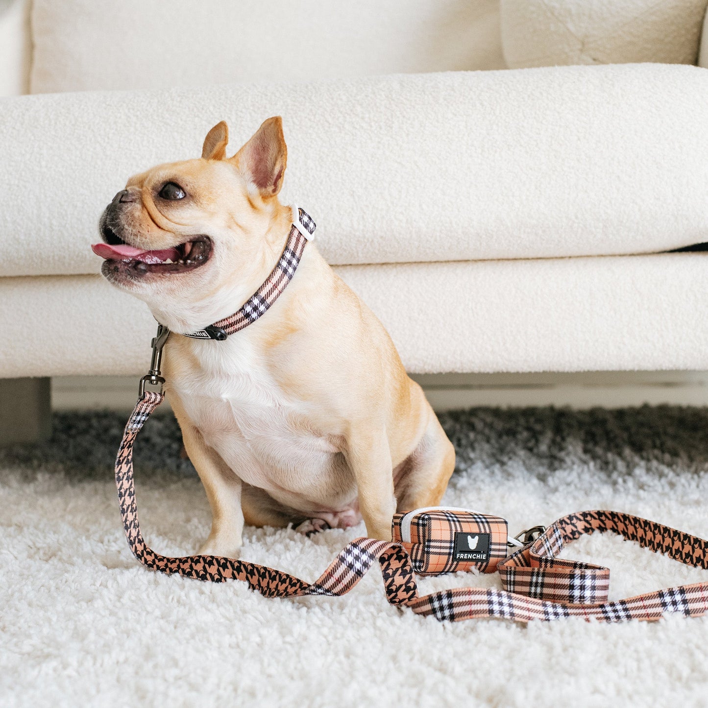 Frenchie Comfort Collar - Tan Tartan