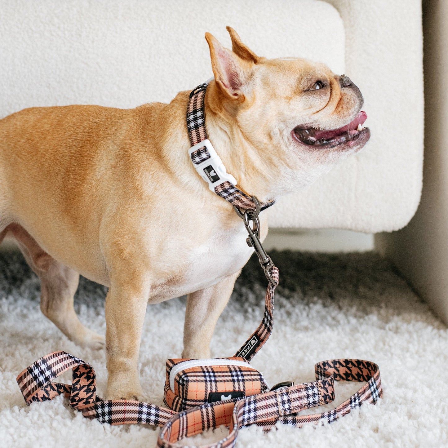 Frenchie Comfort Collar - Tan Tartan