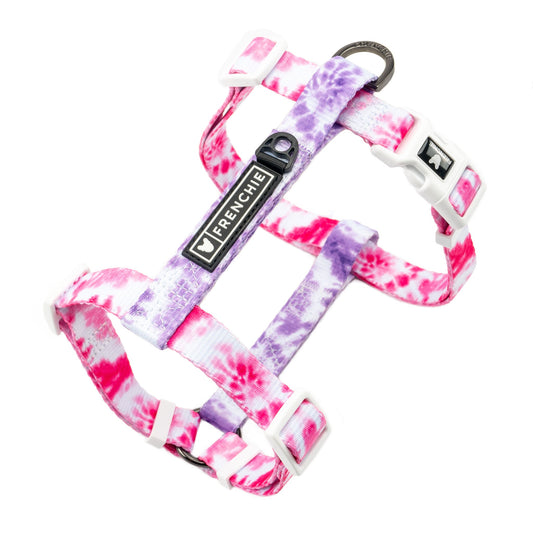 Frenchie Strap Harness - Pink Tie Dye