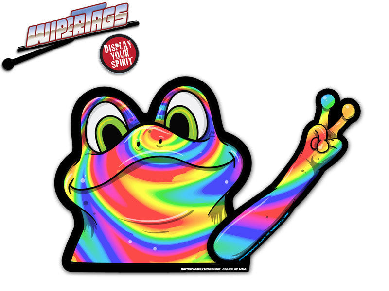 Peace Waving Rainbow Frog