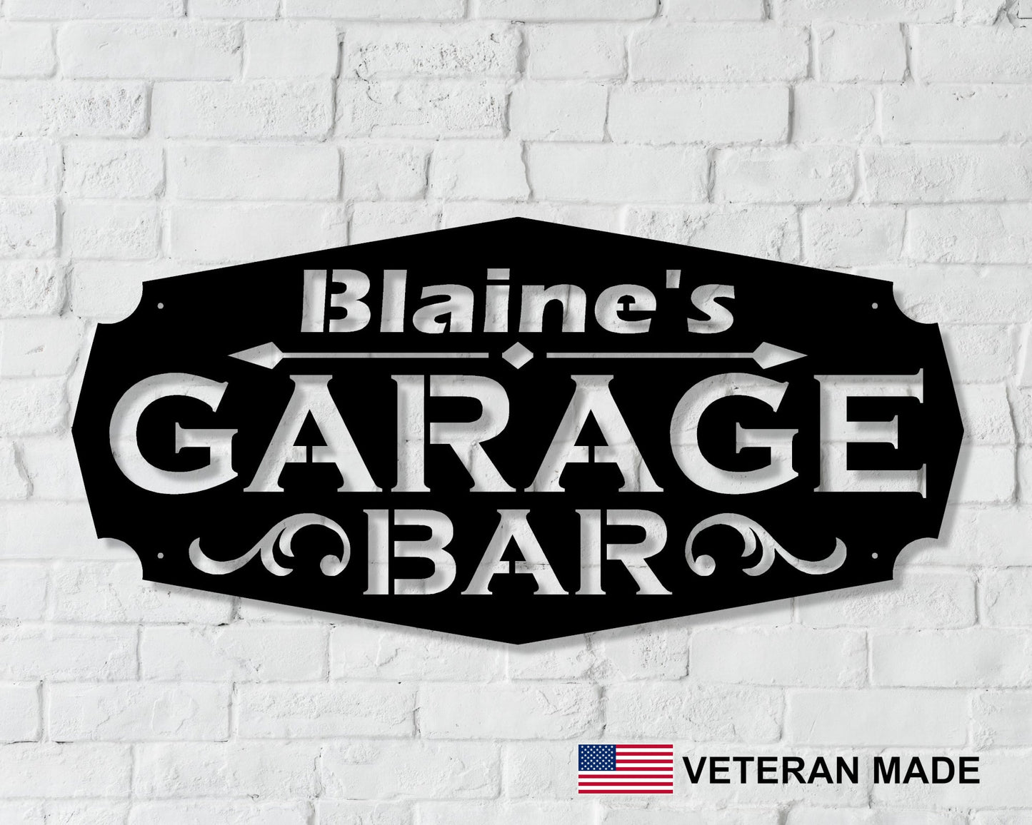 Garage Bar Personalized Metal Sign with Name