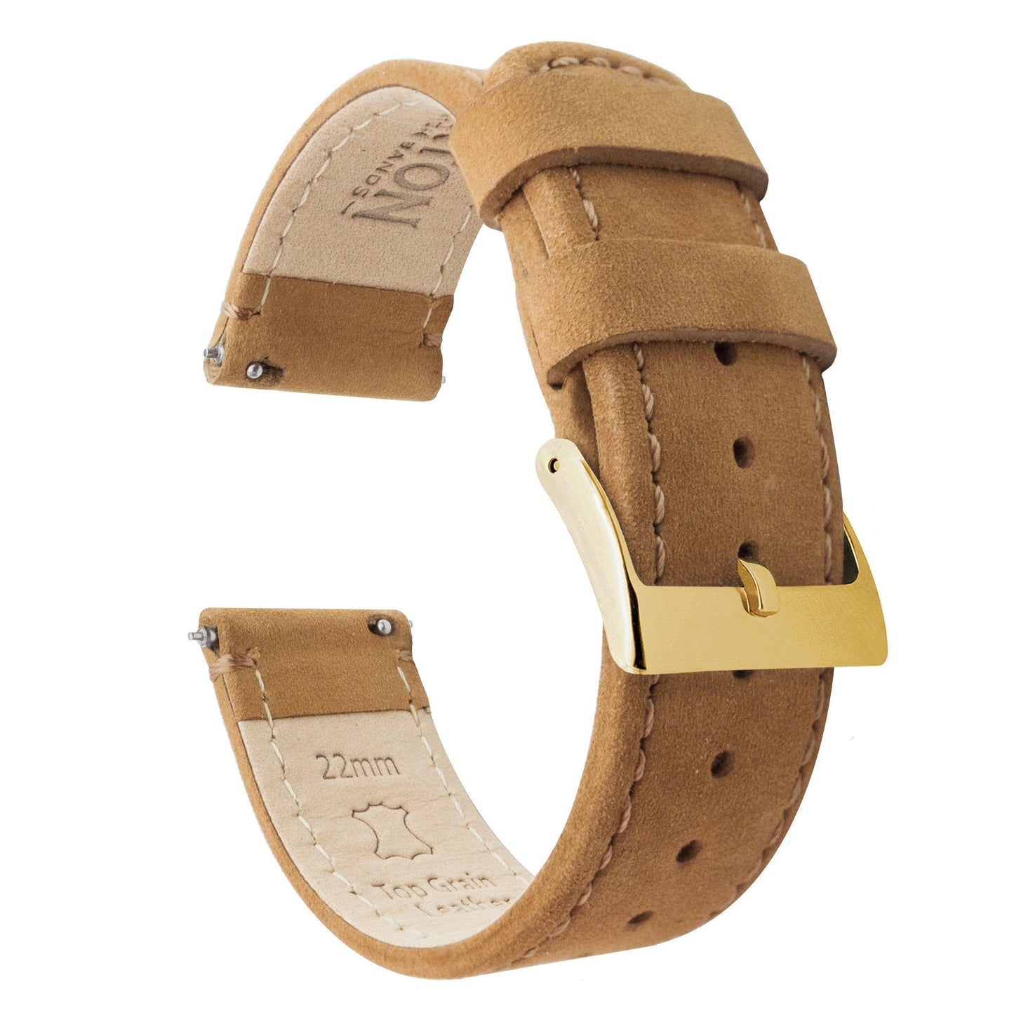 Gingerbread Brown Leather Quick Release Watch Band