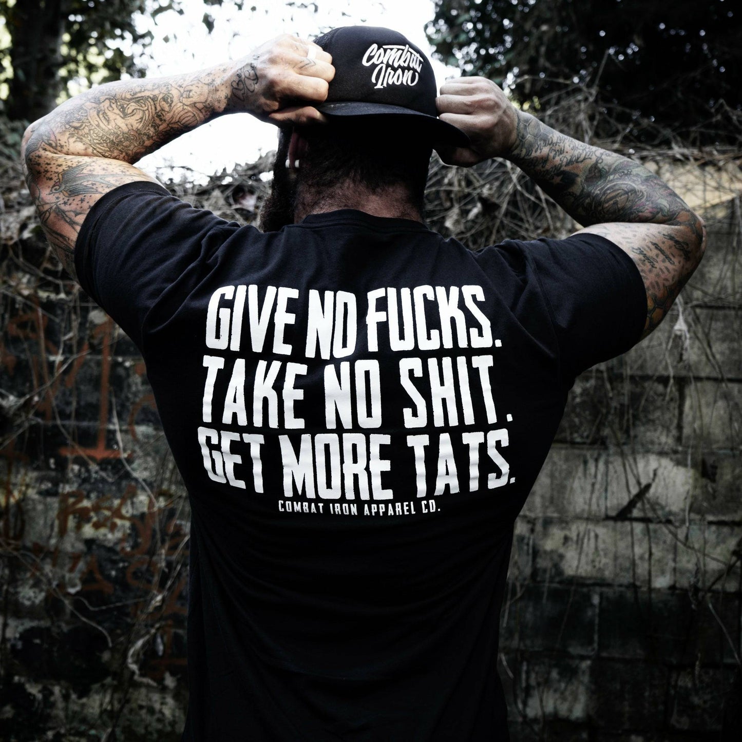 Give No Fucks. Take No Shit. Get More Tats. Quote Men's T-Shirt