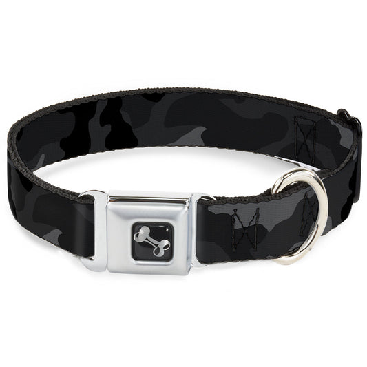 Dog Bone Seatbelt Buckle Collar - Camo Charcoal