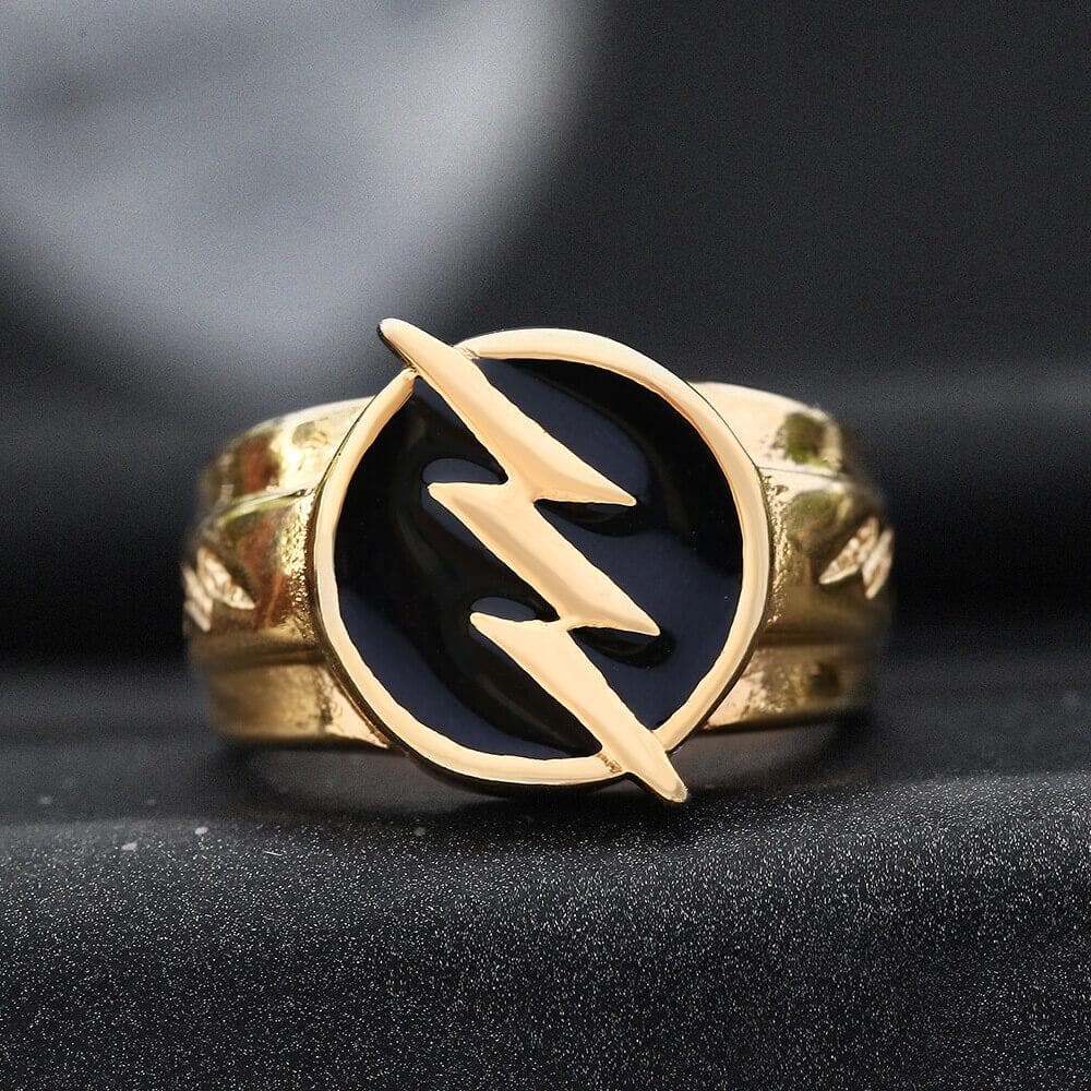 Gold Lightning Stainless Steel Ring