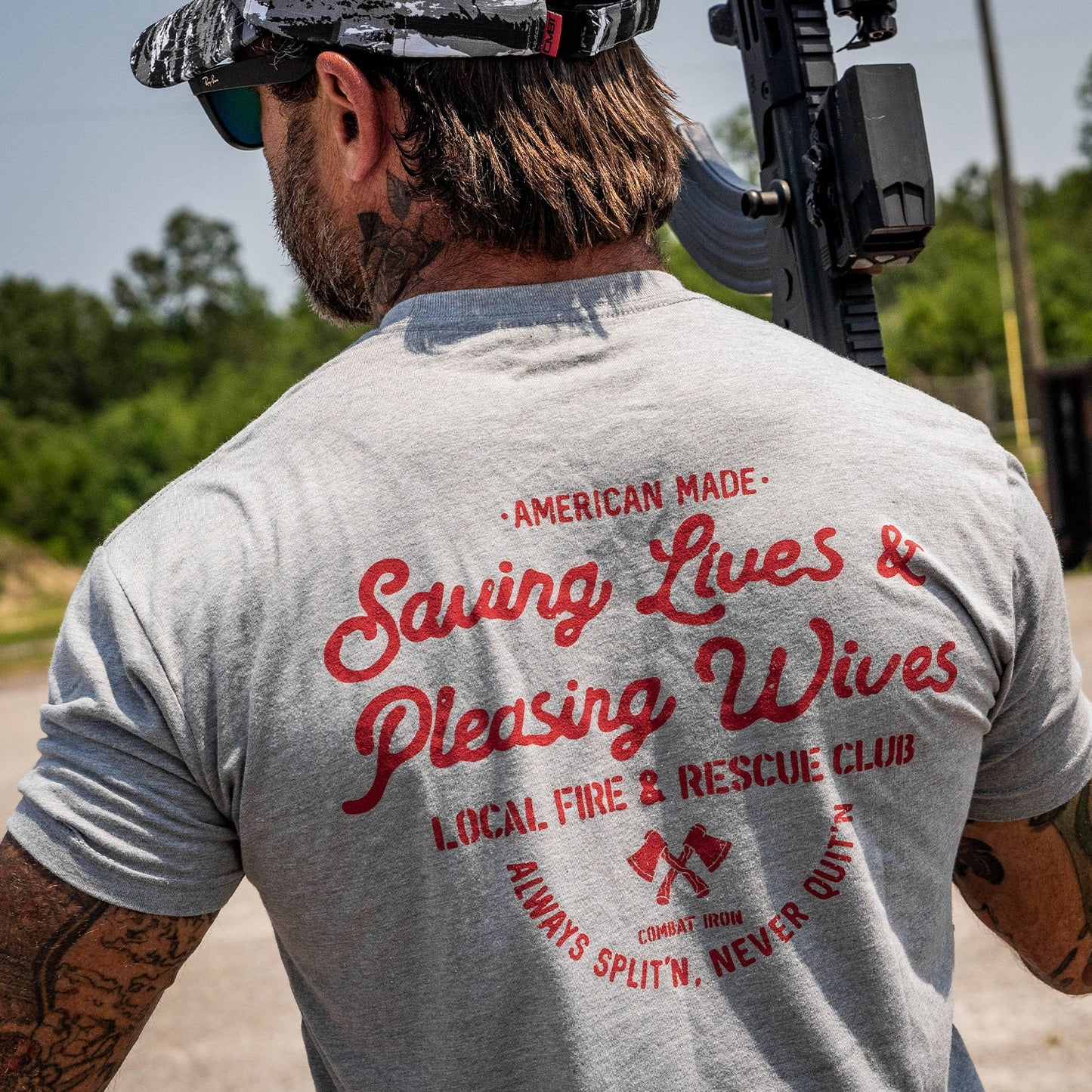 SAVING LIVES AND PLEASING WIVES | LOCAL FIRE & RESCUE CLUB Men's T-Shirt