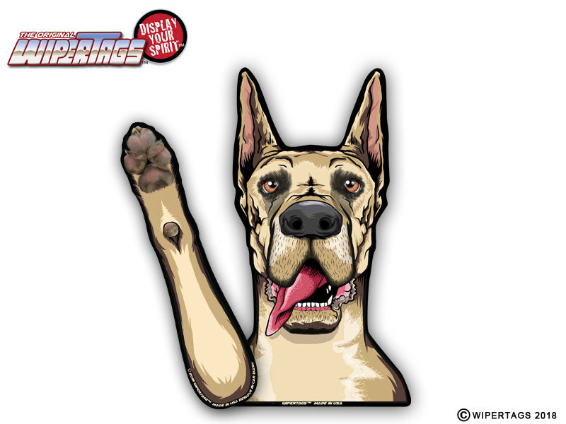 Winston Great Dane Waving WiperTags