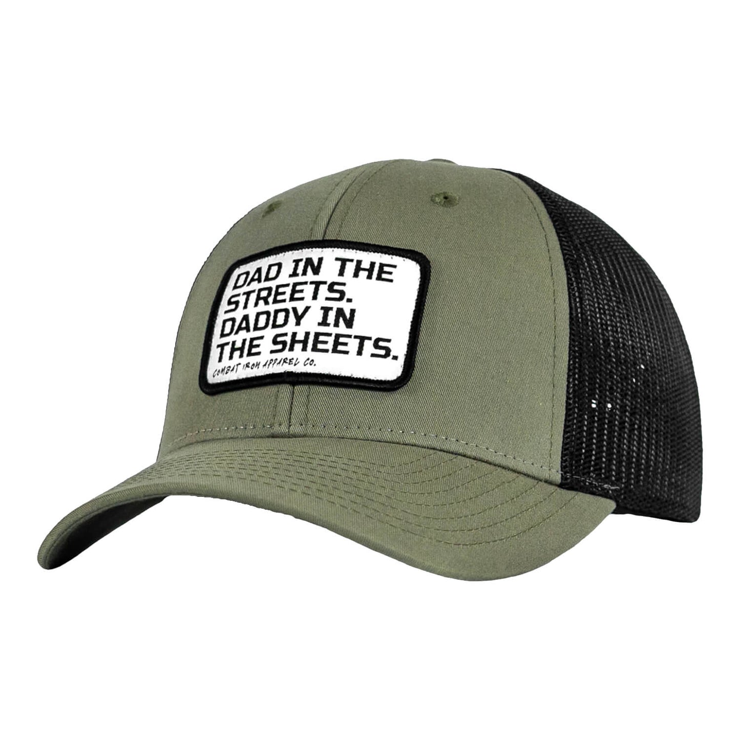 DAD IN THE STREETS. DADDY IN THE SHEETS. White Patch SnapBack