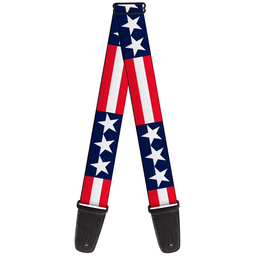 Guitar Strap - Stars & Stripes Blue White Red White