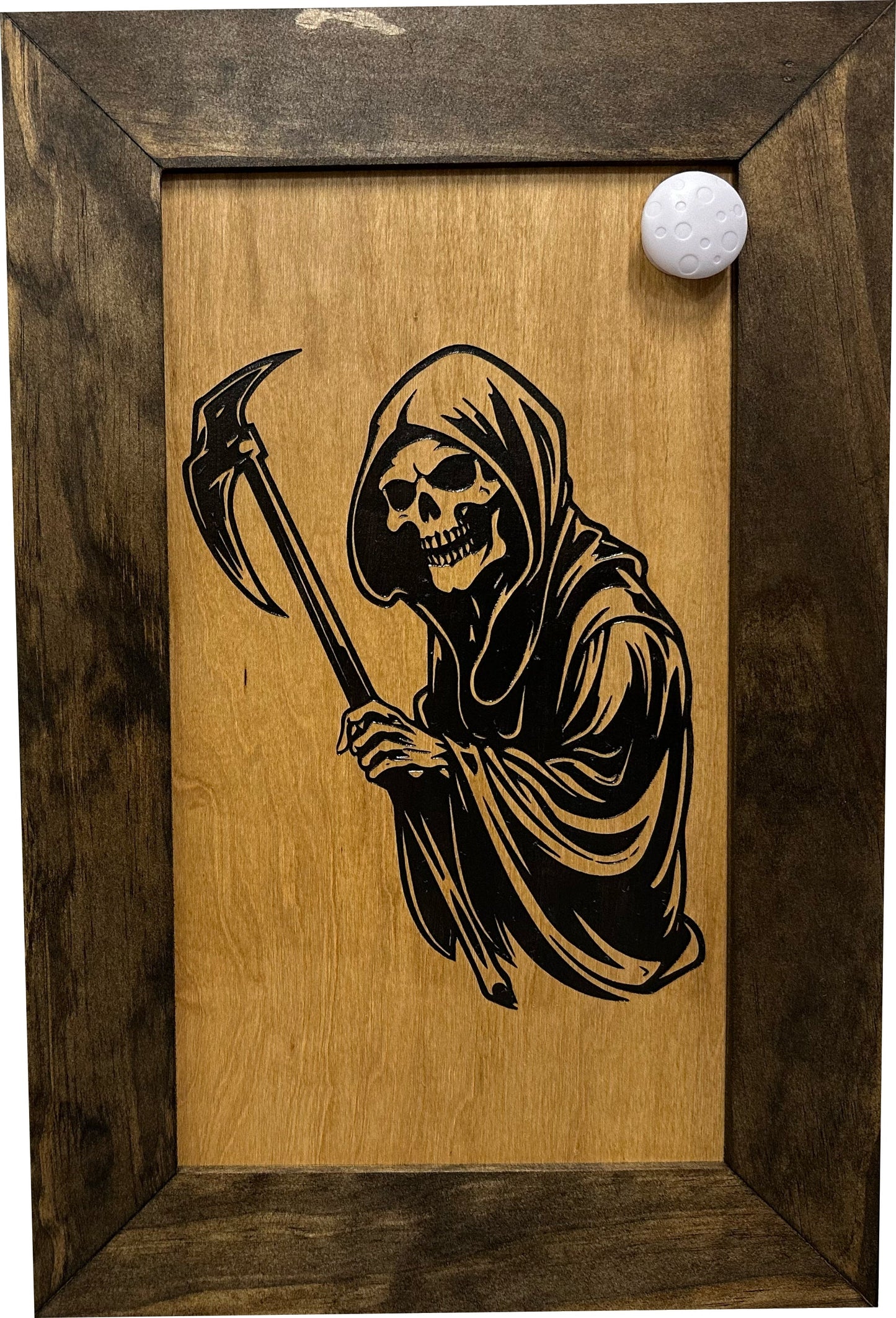 Hidden Gun Safe With Grim Reaper Design, Secure Concealed Gun Shelf by Bellewood Designs