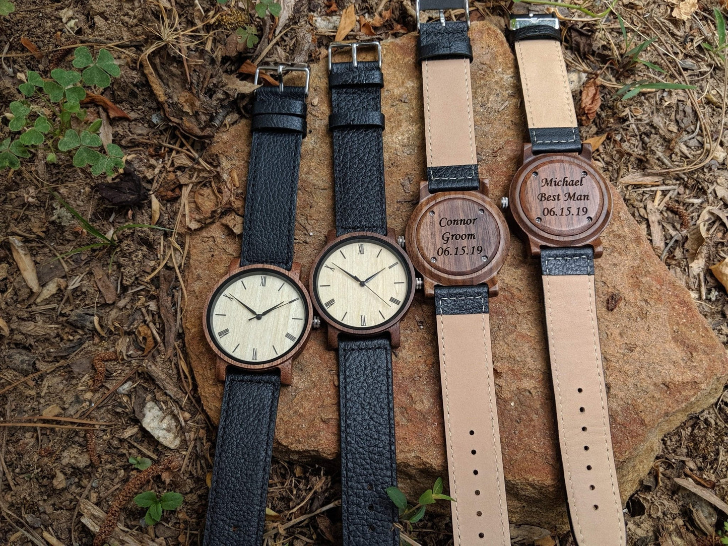 Groomsmen Set Of 12 Wooden Watches Walnut Arce