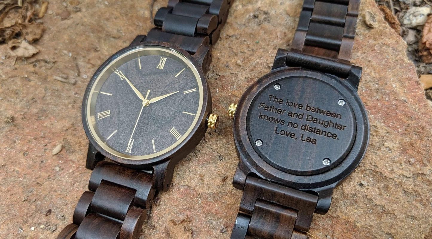 Groomsmen Set Of 4 Wooden Watches - Ebony Arce