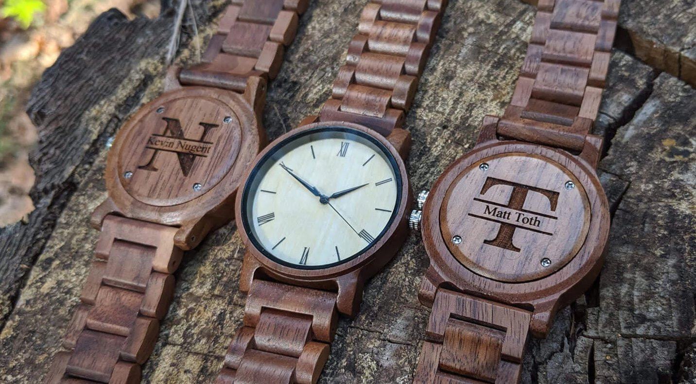 Groomsmen Set Of 4 Wooden Watches - Walnut Arce