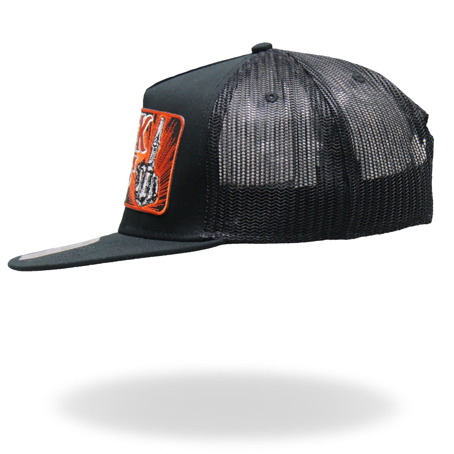 Hot Leathers GSH1020 Black ‘Back Off Bone Finger’ Snap Back Hat