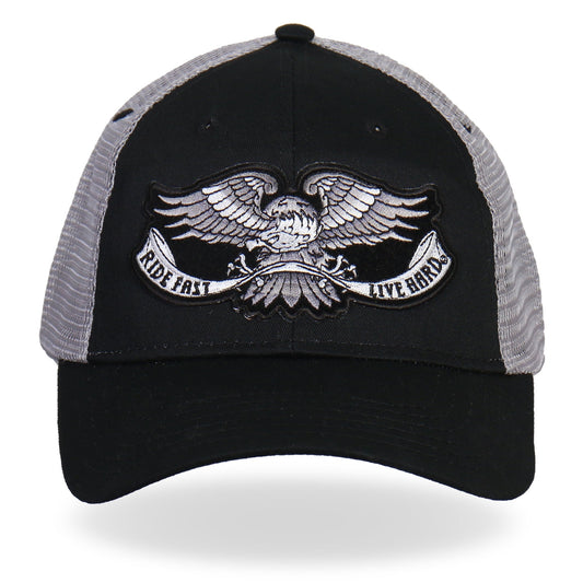 Hot Leathers GSH2006 Eagle Tattoo Trucker Black and Grey Hat