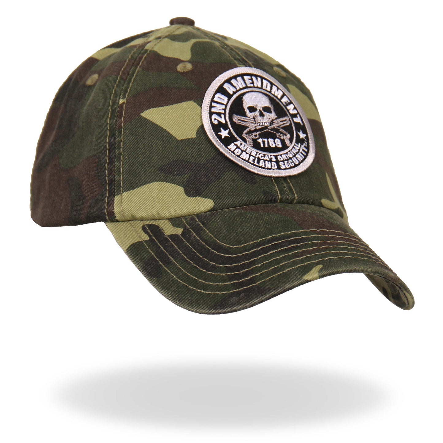 Hot Leathers GSH3001 2nd Amendment Washed Camo Ball Cap