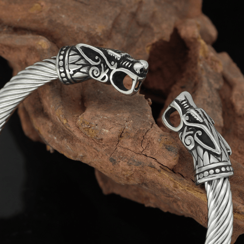 Fiery Dragons Stainless Steel Beast Viking Bracelet