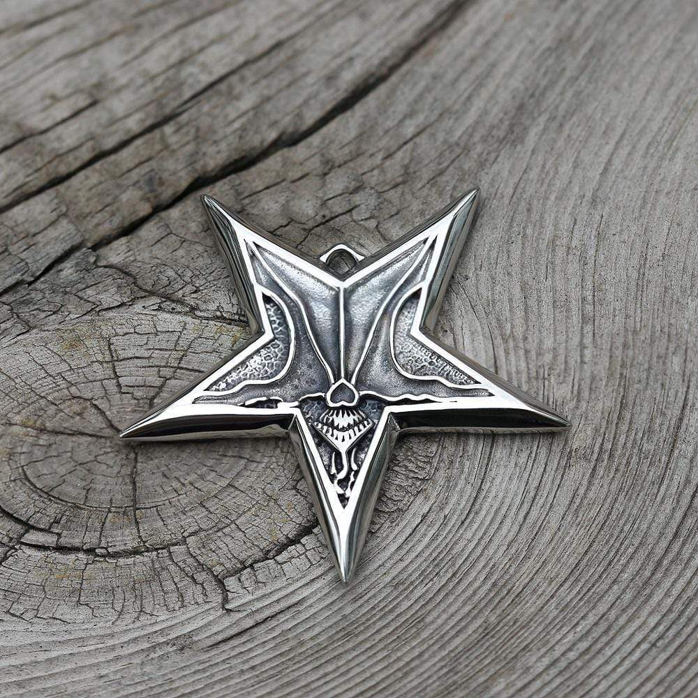 Devil Satan Smile Stainless Steel Pentagram Necklace