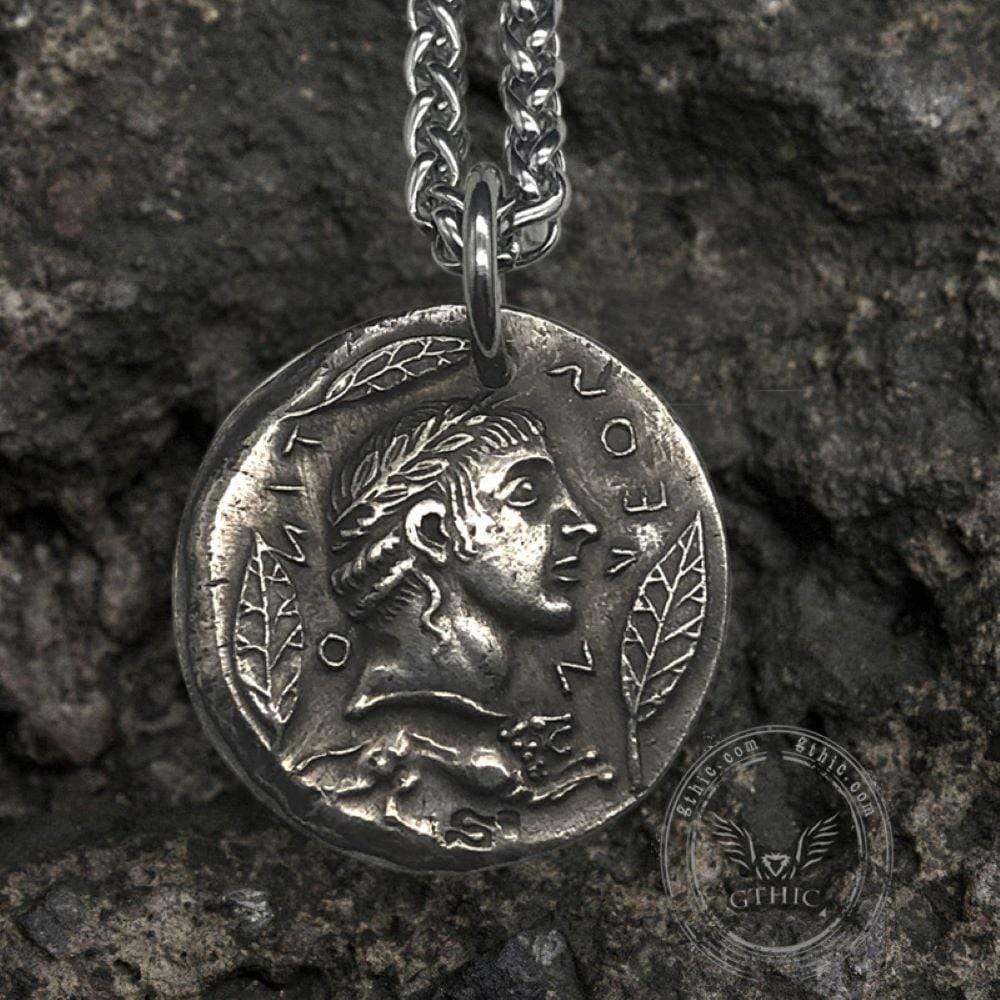 Greek Apollo Brass Coin Pendant