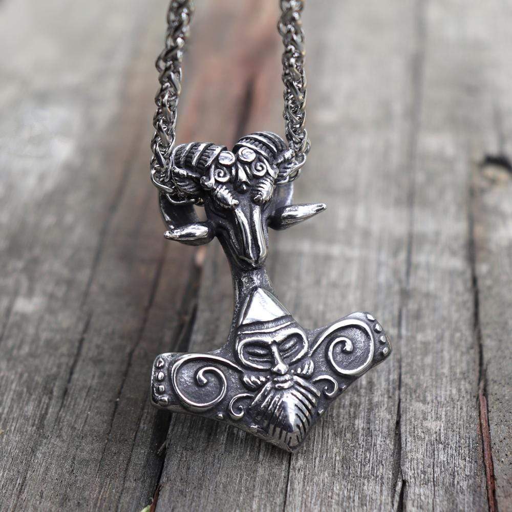 Sheep Heads Stainless Steel Viking Pendant