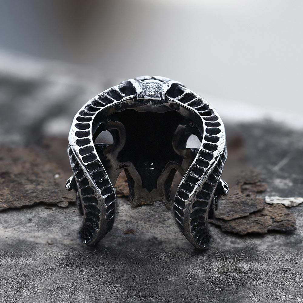 Domineering Sheep Head Stainless Steel Beast Skull Ring