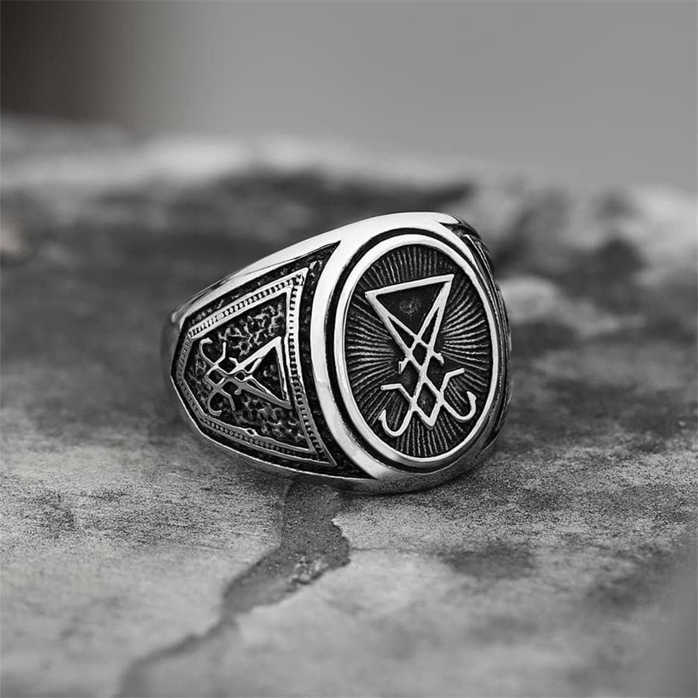 GTHIC Sigil Of Lucifer Stainless Steel Ring