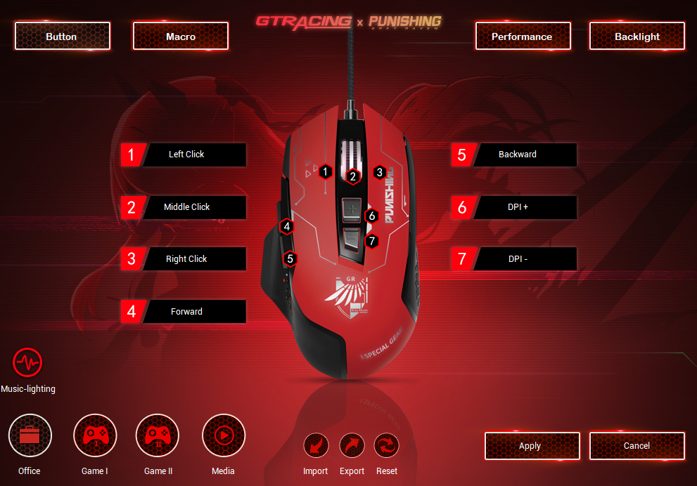 GTRACING X PGR Edition Gaming Mouse